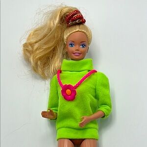 Vintage Mattel Barbie doll 90s Neon green Outfit
